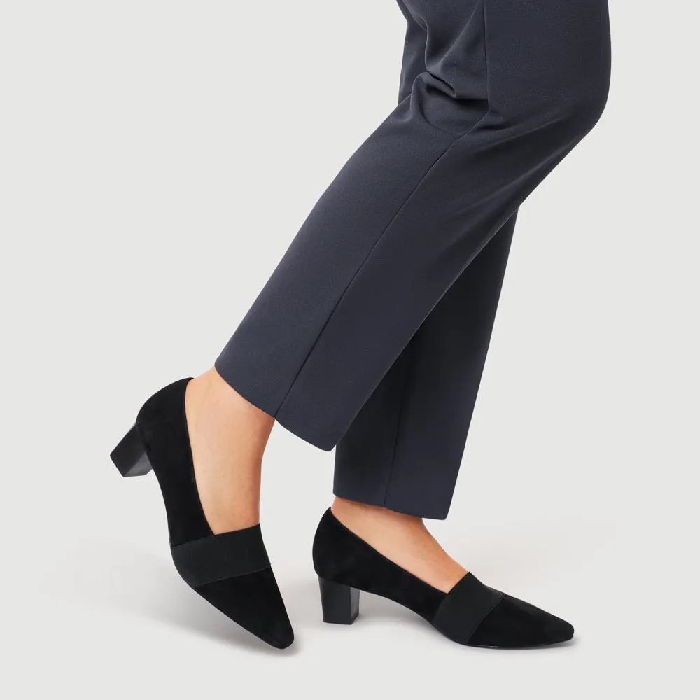 Peter Kaiser Leather Block-Heeled Court Shoes - CAPRI42505 / 328 410 - Black Suede sold by Jones Bootmaker product image thumbnail 5