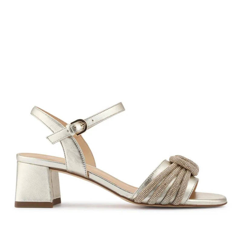 Peter Kaiser Leather Block-Heeled Sandals - CAPRI42500 / 328 407 - Gold sold by Jones Bootmaker