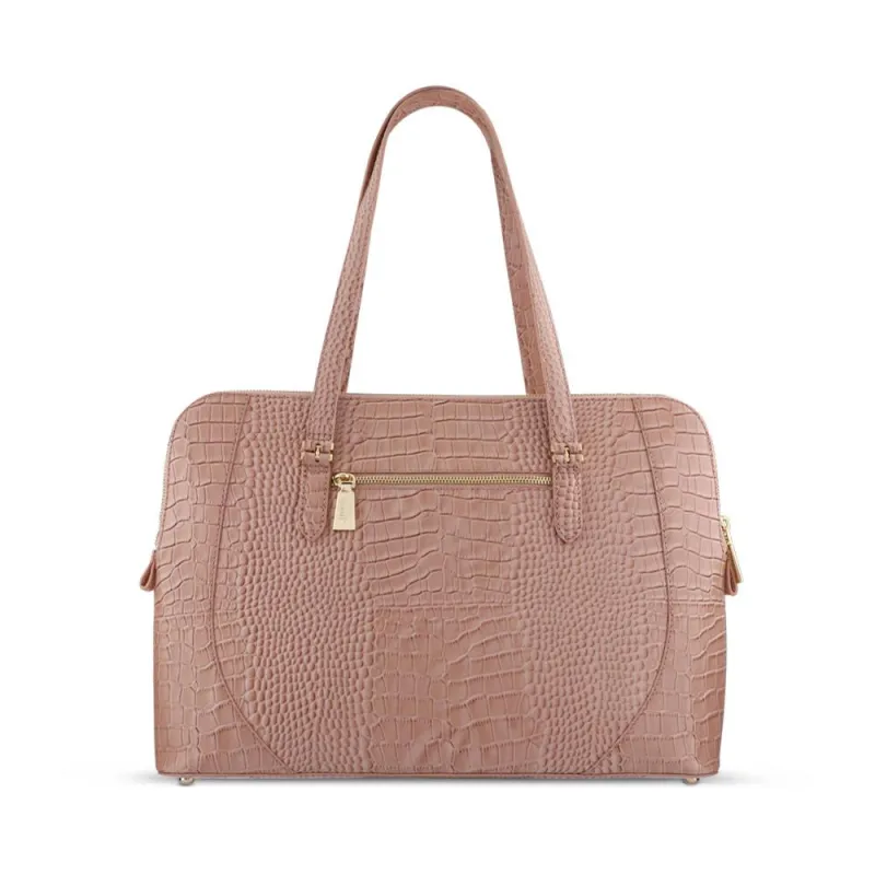 Wynter Croc Leather Shoulder Bag - WYNTER / 324 554 - Blush Croc sold by Jones Bootmaker