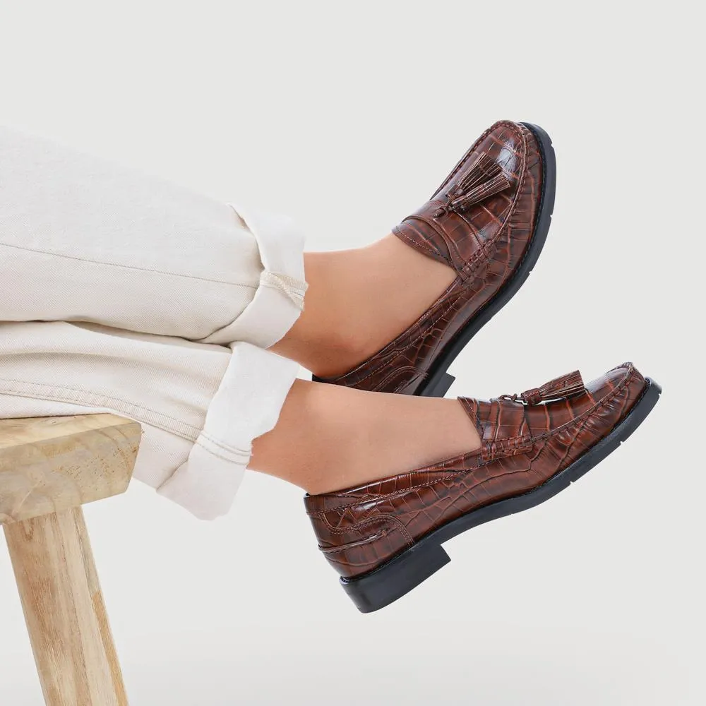 Tiffany Smart Leather Moccasins - TIFFANY / 328 253 - Brown Croc sold by Jones Bootmaker product image thumbnail 5