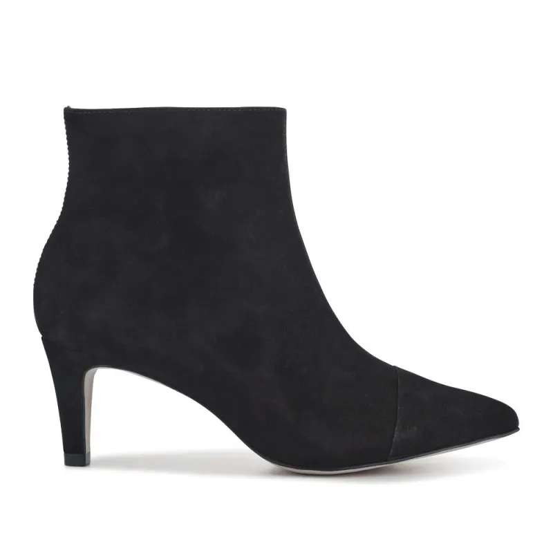 Kamryn Leather Stiletto-Heeled Ankle Boots - KAMRYN / 328 252 - Black Nubuck sold by Jones Bootmaker