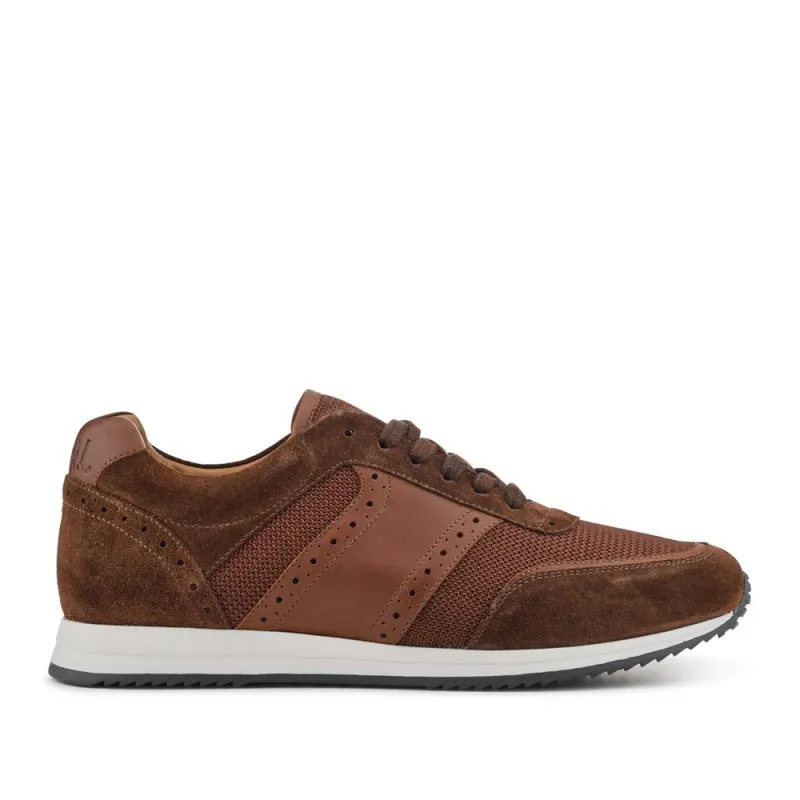 Sergio Lace-Up Leather Trainers - SERGIO / 328 071 - Brown Suede sold by Jones Bootmaker