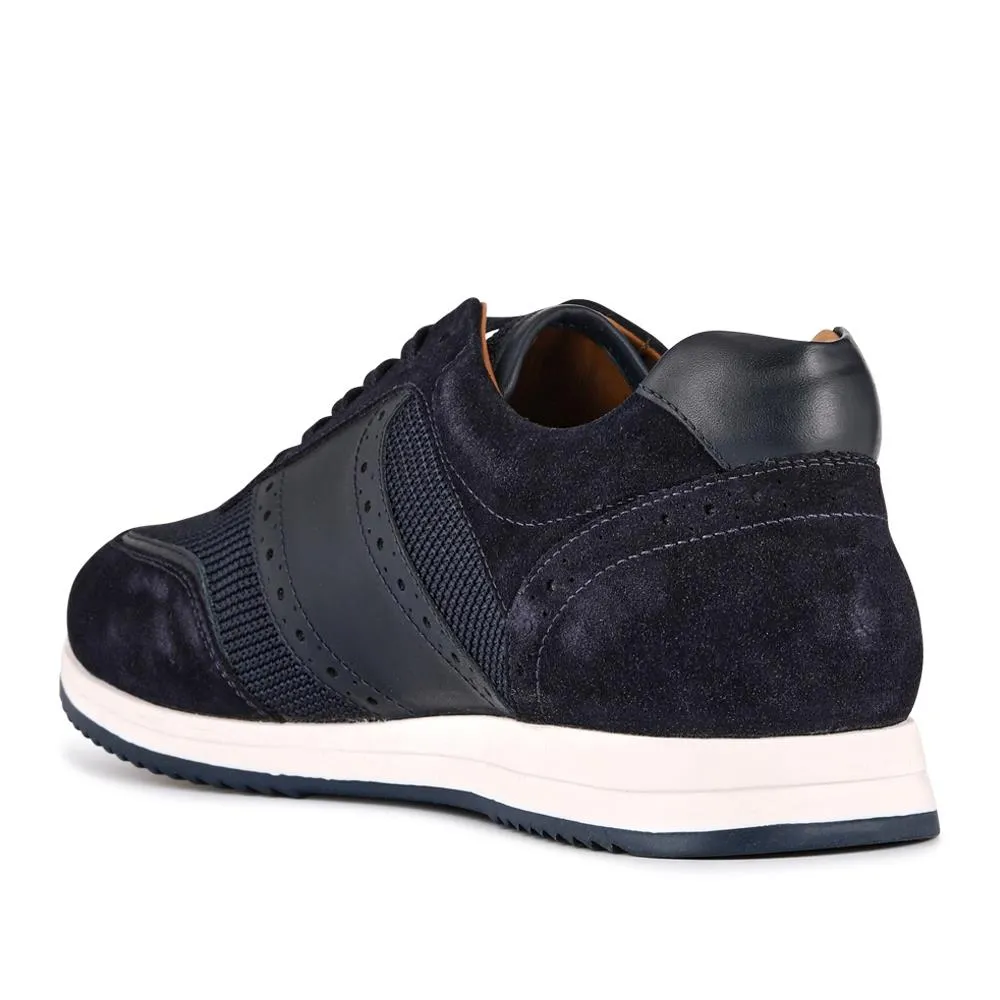 Sergio Lace-Up Leather Trainers - SERGIO / 328 071 - Navy Suede sold by Jones Bootmaker product image thumbnail 3