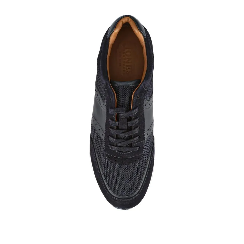 Sergio Lace-Up Leather Trainers - SERGIO / 328 071 - Navy Suede sold by Jones Bootmaker product image thumbnail 4