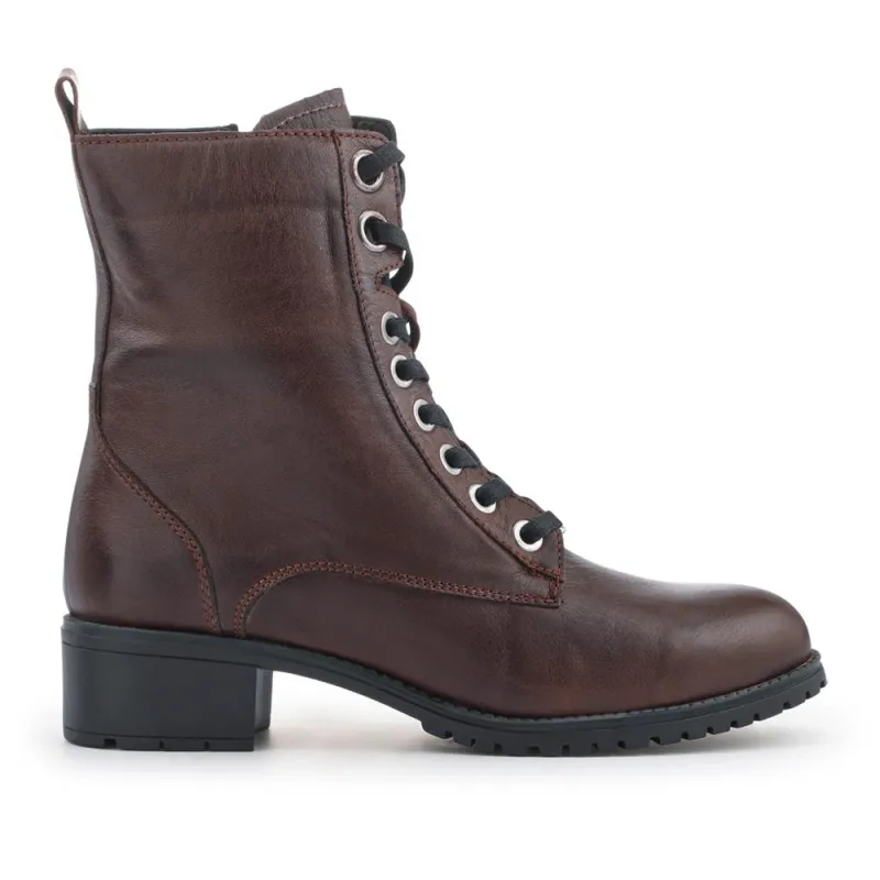 Maura Leather Block Heel Boots - MAURA / 328 026 - Chocolate sold by Jones Bootmaker