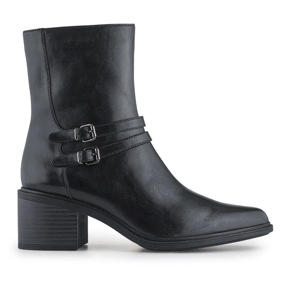 Kaira Smart Leather Ankle Boots - KAIRA / 328 021 - Black sold by Jones Bootmaker