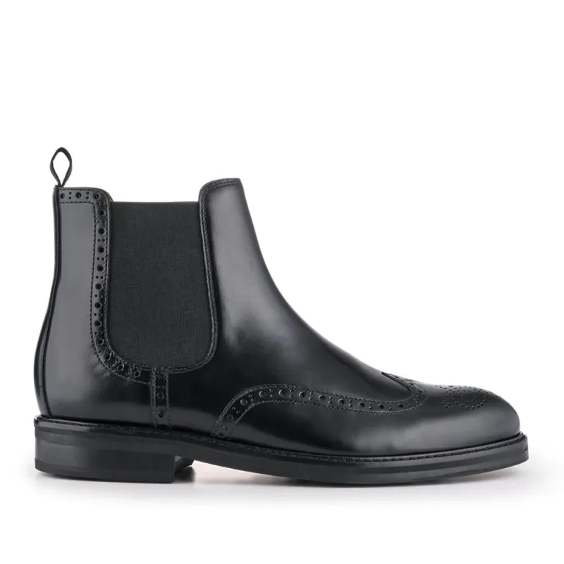 Fieldston Brogue Wingtip Chelsea Boots - FIELDSTON / 327 927 - Black sold by Jones Bootmaker