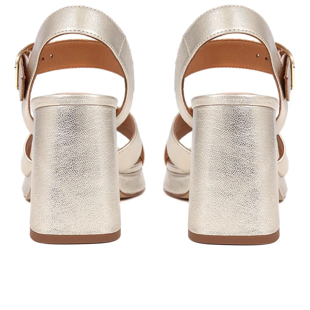 Gladiola2 Leather Platform Sandals - GLADIOLA2 / 325 048 - Gold sold by Jones Bootmaker product image thumbnail 3