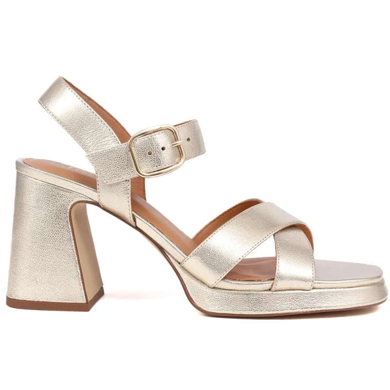 Gladiola2 Leather Platform Sandals - GLADIOLA2 / 325 048 - Gold sold by Jones Bootmaker