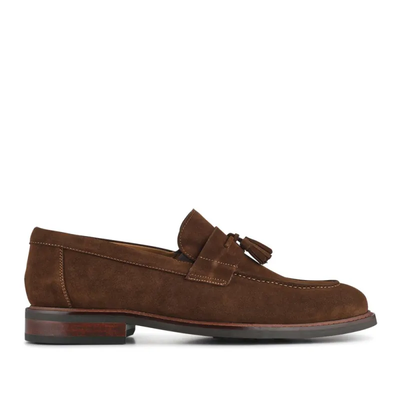 Rodrigo Wide-Fit Leather Tassel Loafers - RODRIGO / 327 901 - Brown Suede sold by Jones Bootmaker