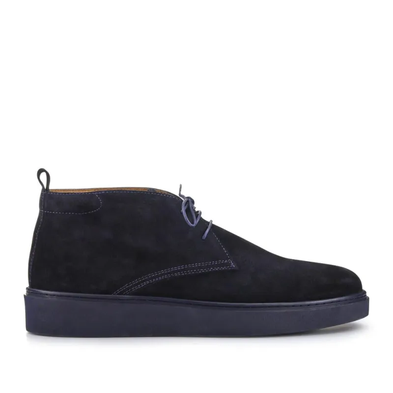 Dane Leather Lace-Up Boots - DANE / 327 863 - Navy Suede sold by Jones Bootmaker