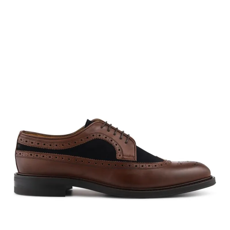 Coventry Smart Leather Shoes - COVENTRY / 327 856 - BROWN-NAVY sold by Jones Bootmaker