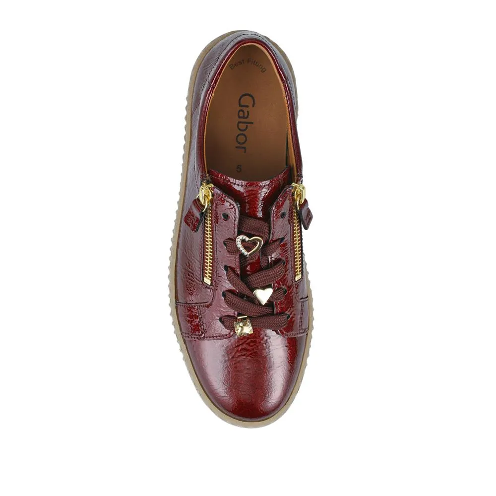 Talma Leather Platform Trainers - GAB42508 / 327 747 - Burgundy Patent sold by Jones Bootmaker product image thumbnail 4