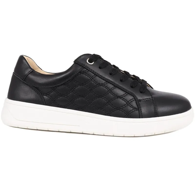 Allana Leather Lace-Up Trainers - ALLANA / 325 133 - Black sold by Jones Bootmaker