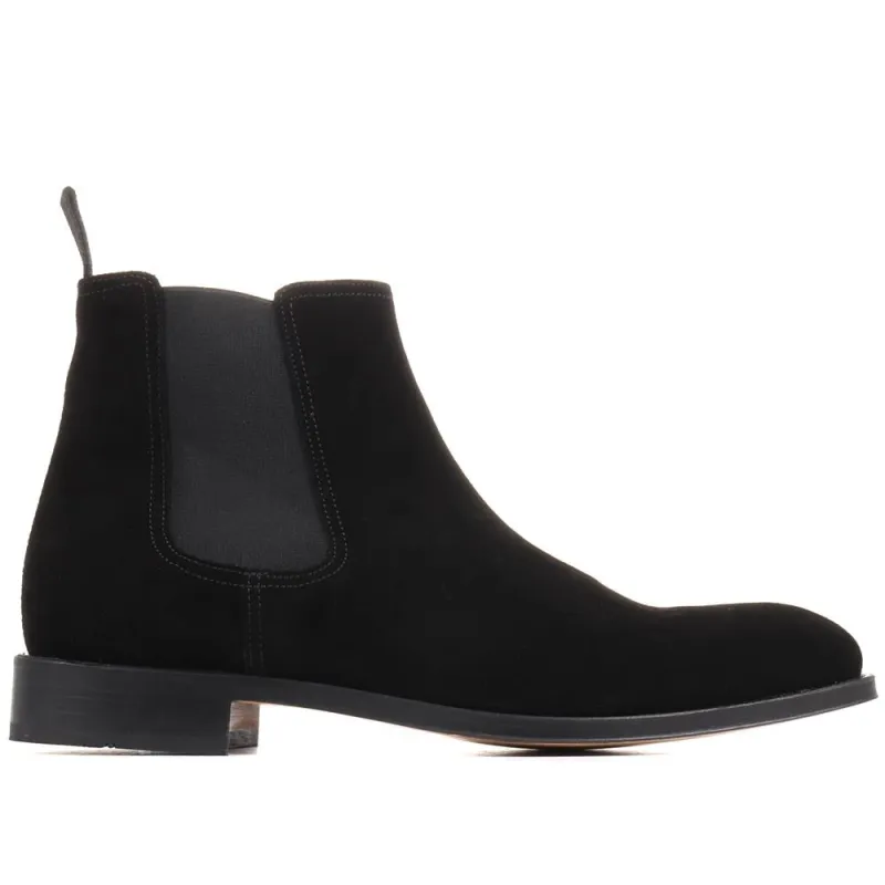 Cheltenham Handmade Chelsea Boots - CHELTENHAM / 322 868 - Black Suede sold by Jones Bootmaker