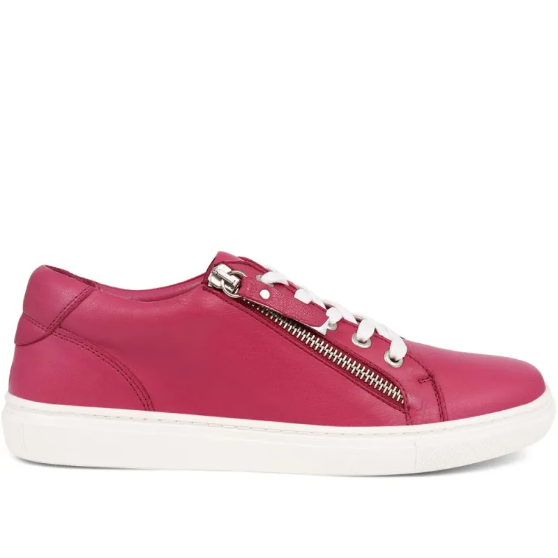Padova2 Leather Lace-Up Trainers - PADOVA2 / 324 917 - Pink sold by Jones Bootmaker