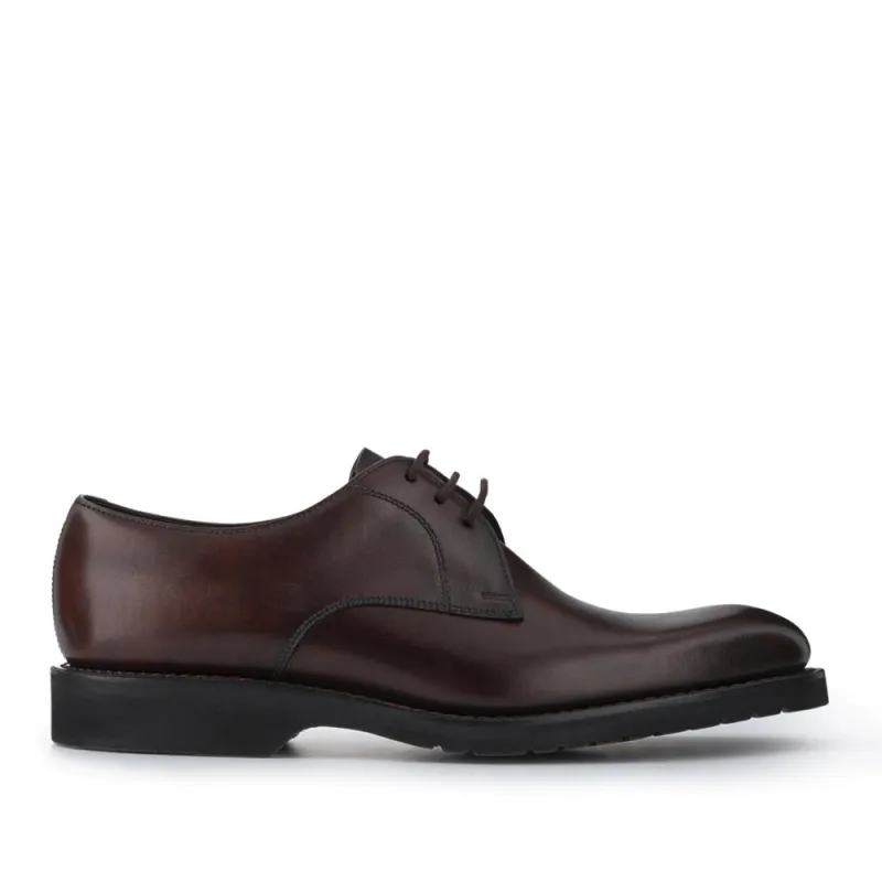 Smart Leather Wide-Fit Derby Shoes - LOA41502 / 327 669 - Dark Brown sold by Jones Bootmaker