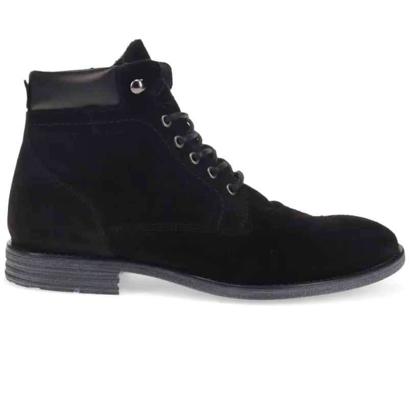 Docklands Leather Lace-Up Boots - DOCKLANDS / 321 008 - Black Suede sold by Jones Bootmaker