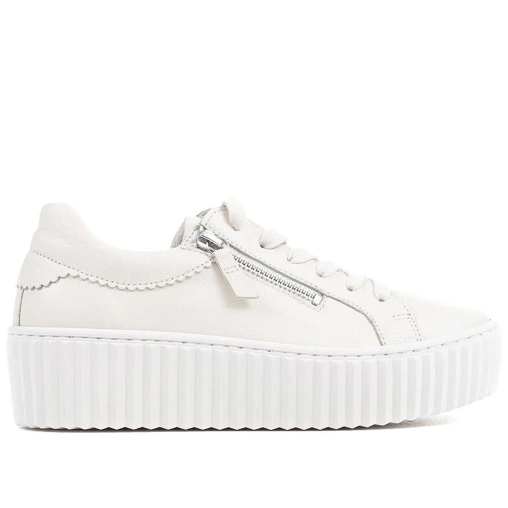 Dolly Leather Platform Trainers - GAB35502 / 321 585 - Cream sold by Jones Bootmaker