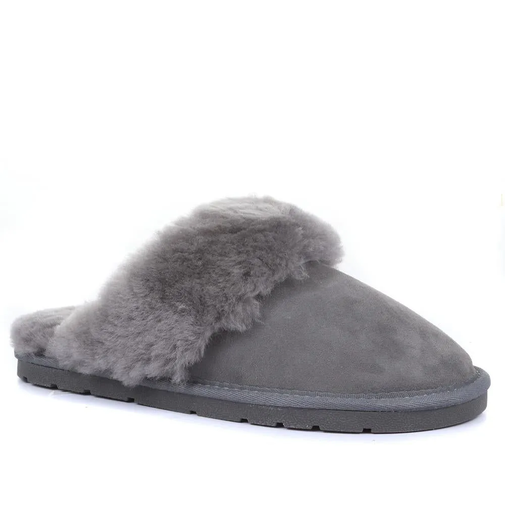 Bella-Rose Sheepskin Mule Slippers - BELLA-ROSE / 319 378 - Grey sold by Jones Bootmaker product image thumbnail 2