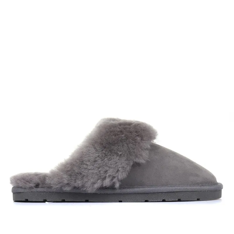 Bella-Rose Sheepskin Mule Slippers - BELLA-ROSE / 319 378 - Grey sold by Jones Bootmaker