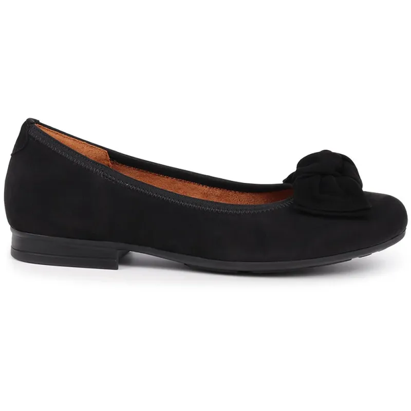Picnic Leather Ballet Pumps  - GAB40503 / 325 893 - Black Suede sold by Jones Bootmaker