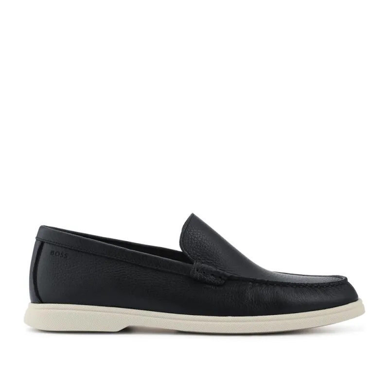 Hugo Boss Tumbled-Leather Moccasins - HUGO41509 / 327 628 - Black sold by Jones Bootmaker