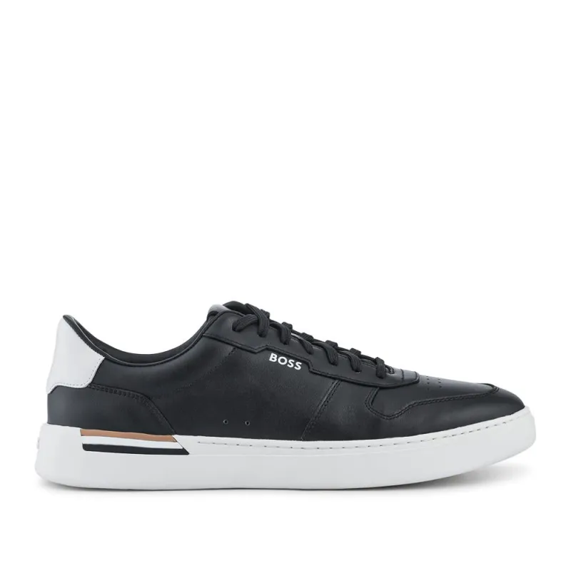 Leather Cupsole Trainers - HUGO41505 / 327 625 - Black sold by Jones Bootmaker