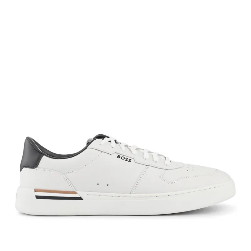 Leather Cupsole Trainers - HUGO41505 / 327 625 - White sold by Jones Bootmaker