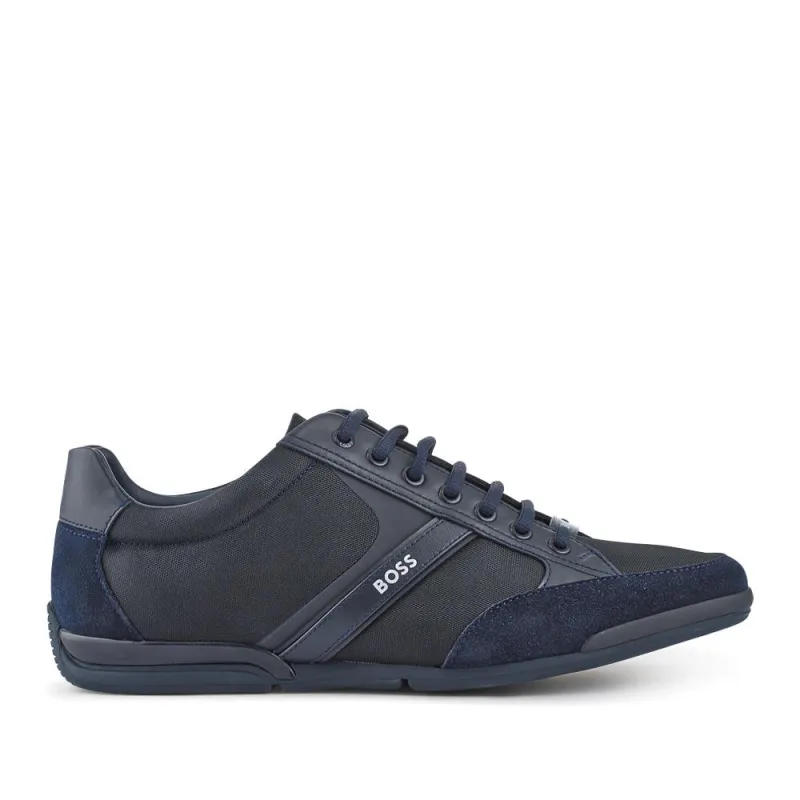 Hugo Boss Mixed-Material Trainers - HUGO41501 / 327 621 - Navy sold by Jones Bootmaker