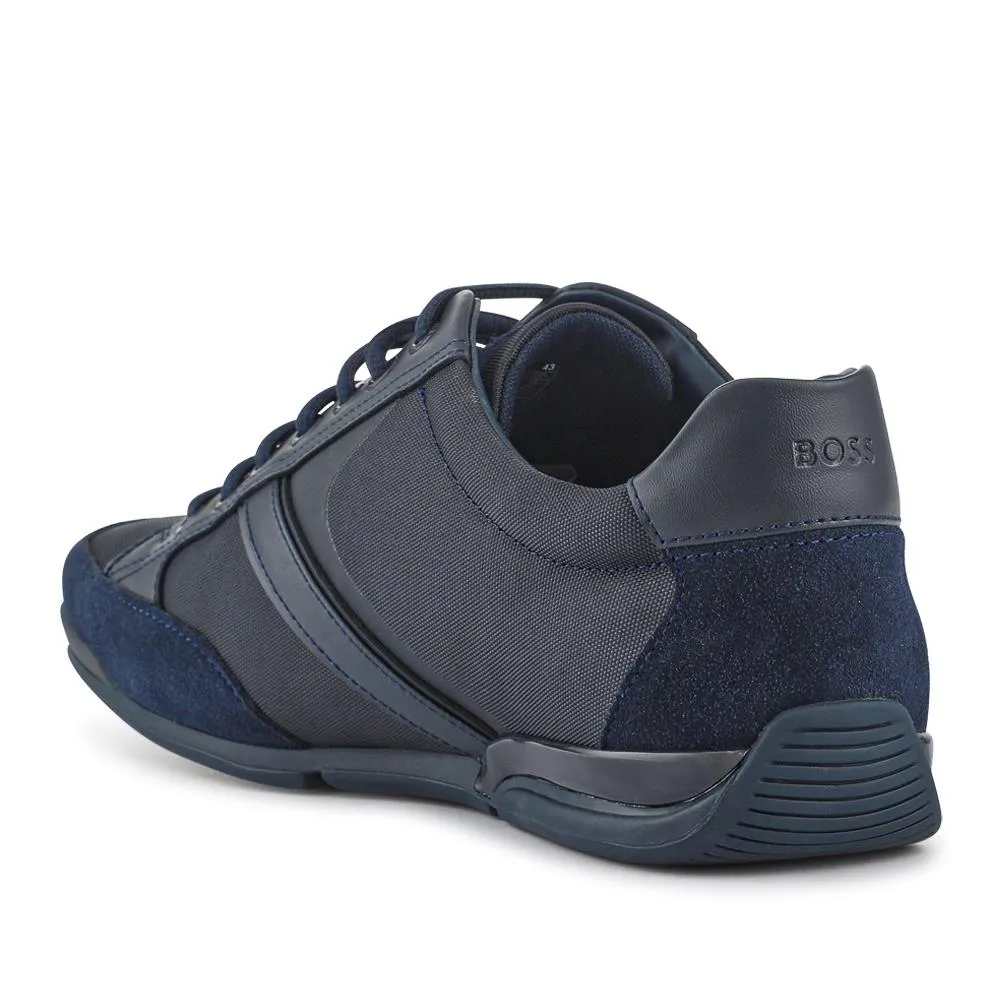 Hugo Boss Mixed-Material Trainers - HUGO41501 / 327 621 - Navy sold by Jones Bootmaker product image thumbnail 3