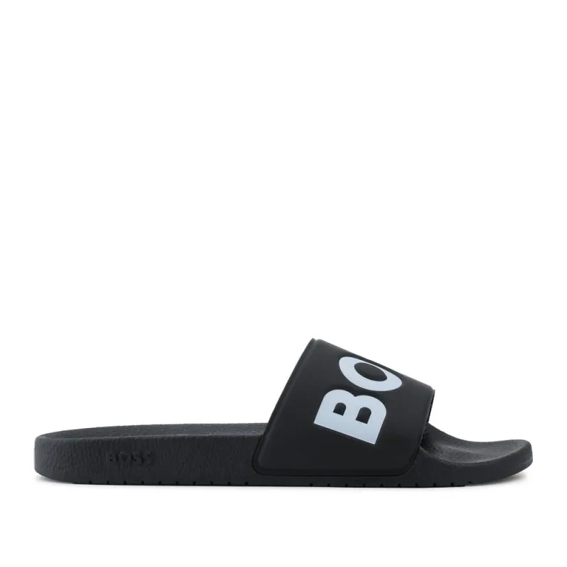 Hugo Boss Italian-Made Slides - HUGO41500 / 327 620 - Black-White sold by Jones Bootmaker