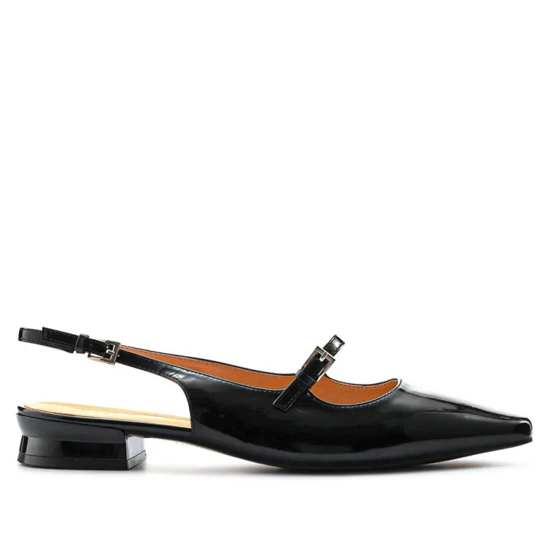 Harlequin Leather Slingback Pumps - HARLEQUIN / 327 601 - Black sold by Jones Bootmaker