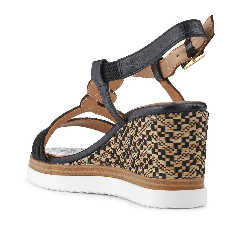 Smart Wedge-Heeled Sandals - SINO41502 / 327 595 - Black sold by Jones Bootmaker product image thumbnail 3