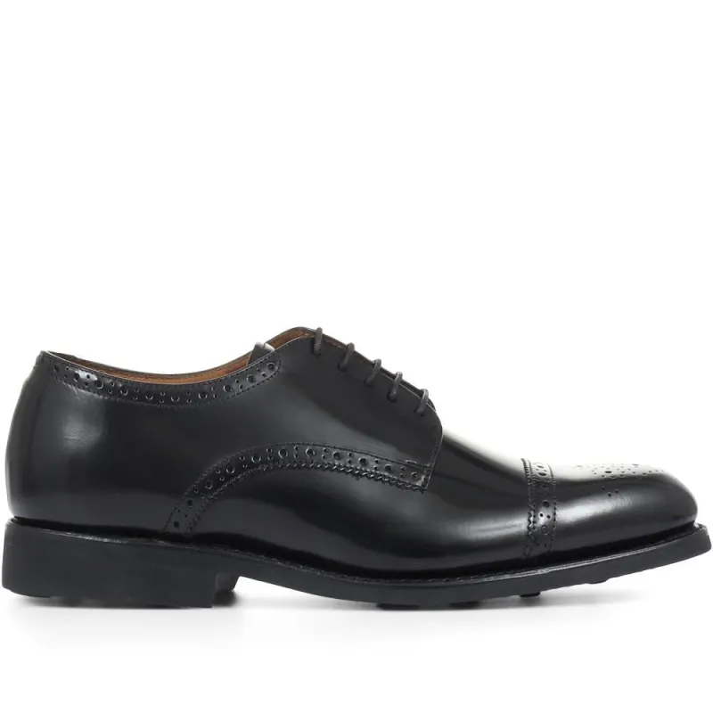 Mile End Goodyear Welted Polished Leather Brogues - MILEEND2 / 318 986 - Black sold by Jones Bootmaker