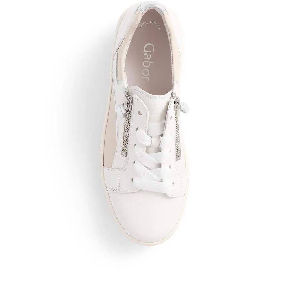 Wemo Lace-Up Leather Trainers - GAB37517 / 323 536 - White-Beige sold by Jones Bootmaker product image thumbnail 5