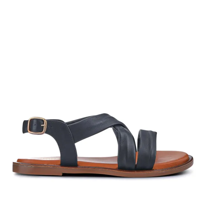 Haliwide Leather Wide-Fitting Sandals  - HALIWIDE / 327 490 - Black sold by Jones Bootmaker