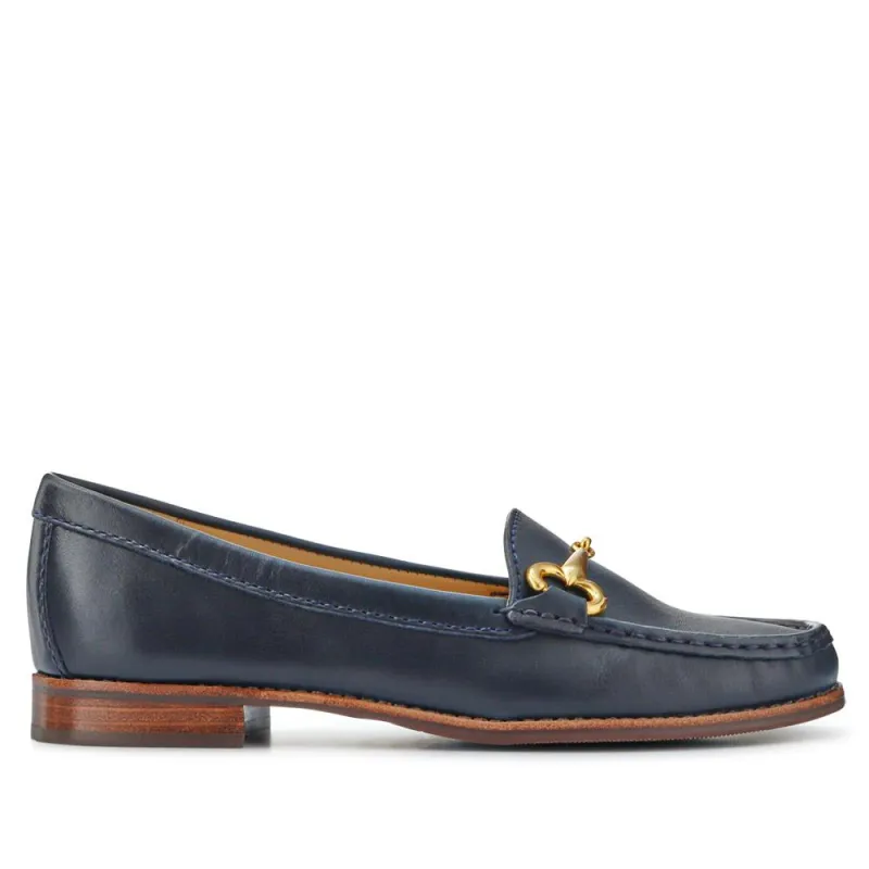 Lorella Wide-Fit Slip-On Shoes - LORELLAWIDE / 327 459 - Navy Leather sold by Jones Bootmaker