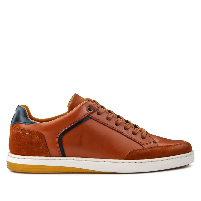 San Diego Leather Trainers - SANDIEGO / 327 427 - Tan Multi sold by Jones Bootmaker