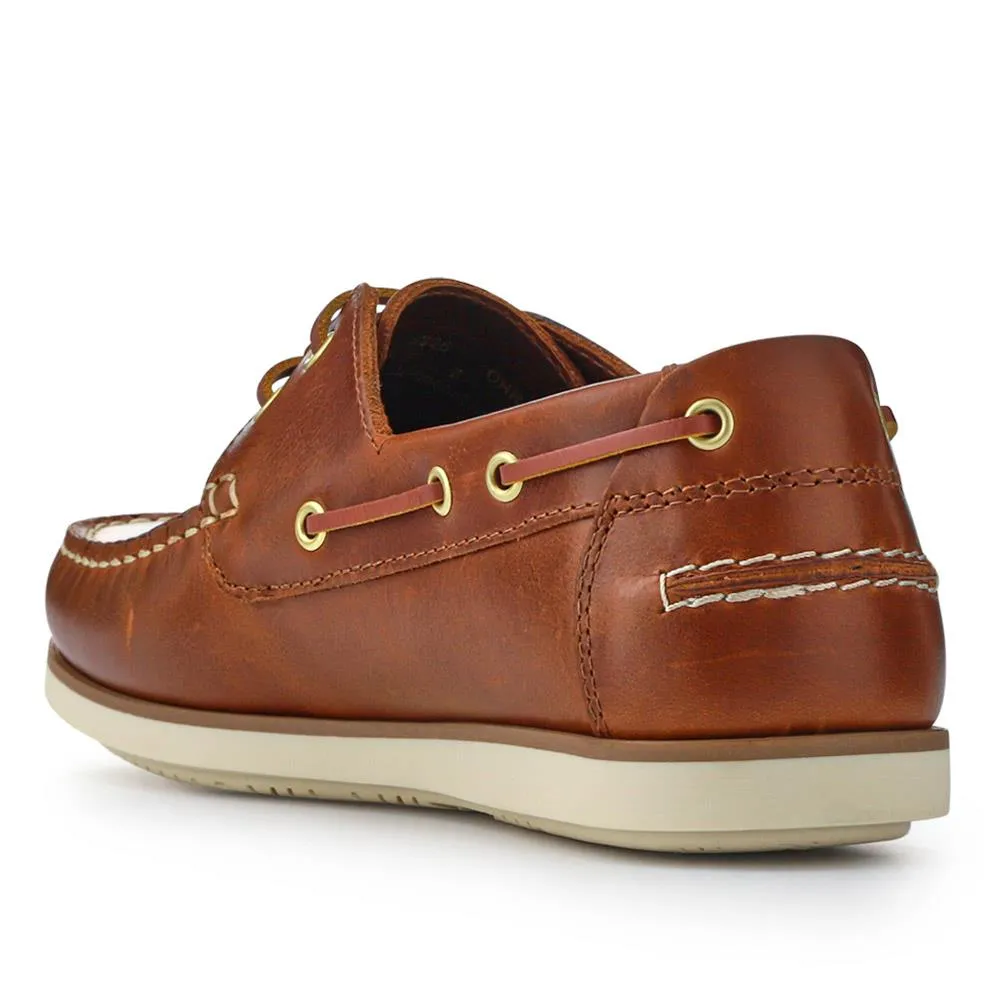 Leather Slip-On Boat Shoes - BARBR41503 / 327 361 - Cognac sold by Jones Bootmaker product image thumbnail 3