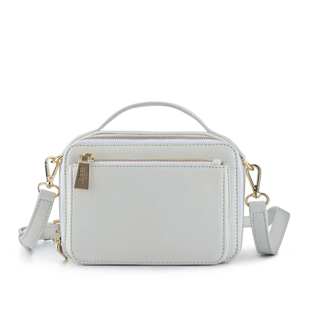 Waldorf Leather Zip-Up Handbag - WALDORF / 327 324 - White sold by Jones Bootmaker