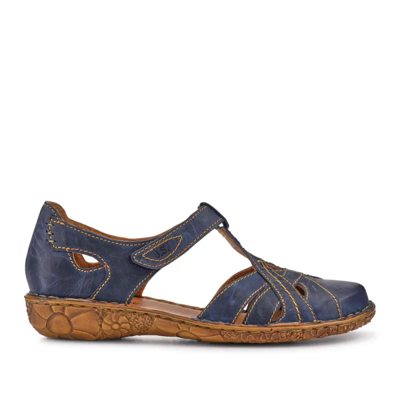 Enclosed-Heel Leather Sandals - JOSEF41518 / 327 245 - Navy sold by Jones Bootmaker