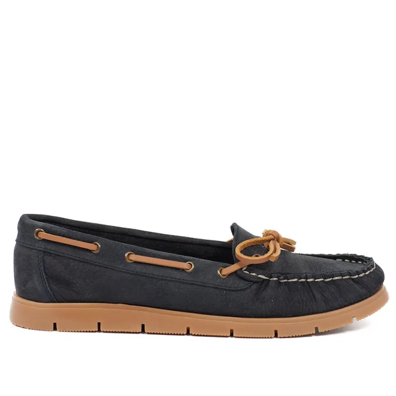Penella Hand-Stitched Leather Moccasins - PENELLA / 327 210 - Navy sold by Jones Bootmaker