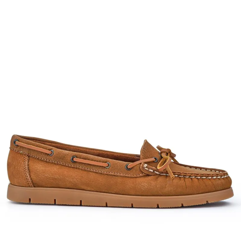 Penella Hand-Stitched Leather Moccasins - PENELLA / 327 210 - Tan sold by Jones Bootmaker
