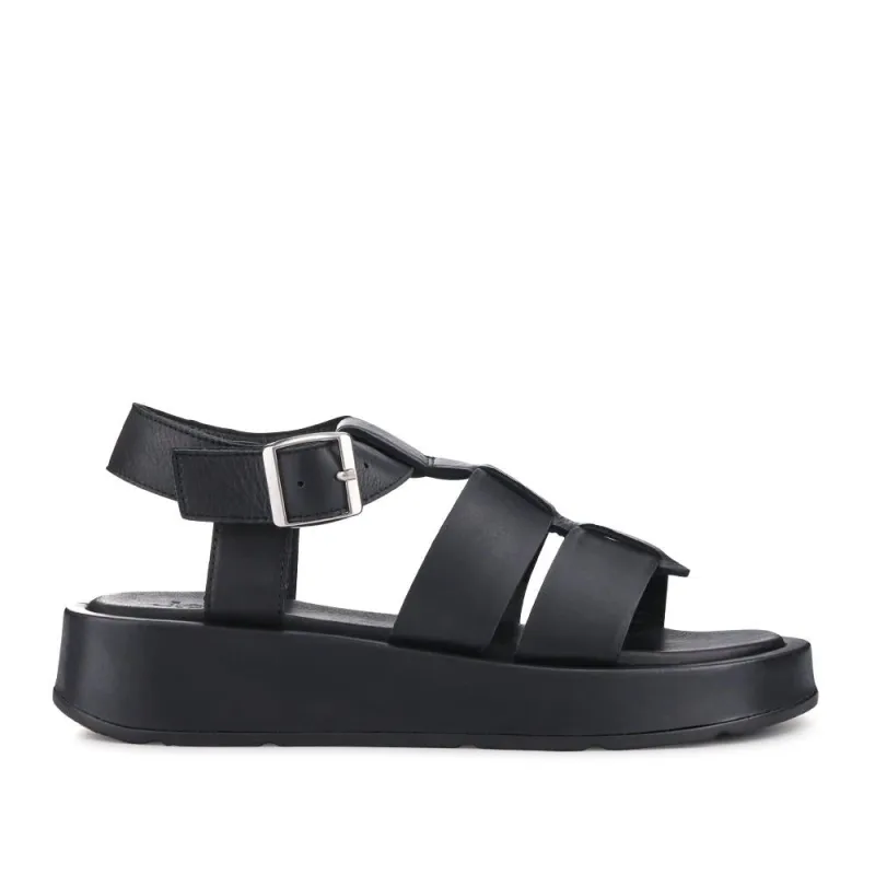 Imilia Leather Platform Sandals - IMILIA / 327 168 - Black sold by Jones Bootmaker