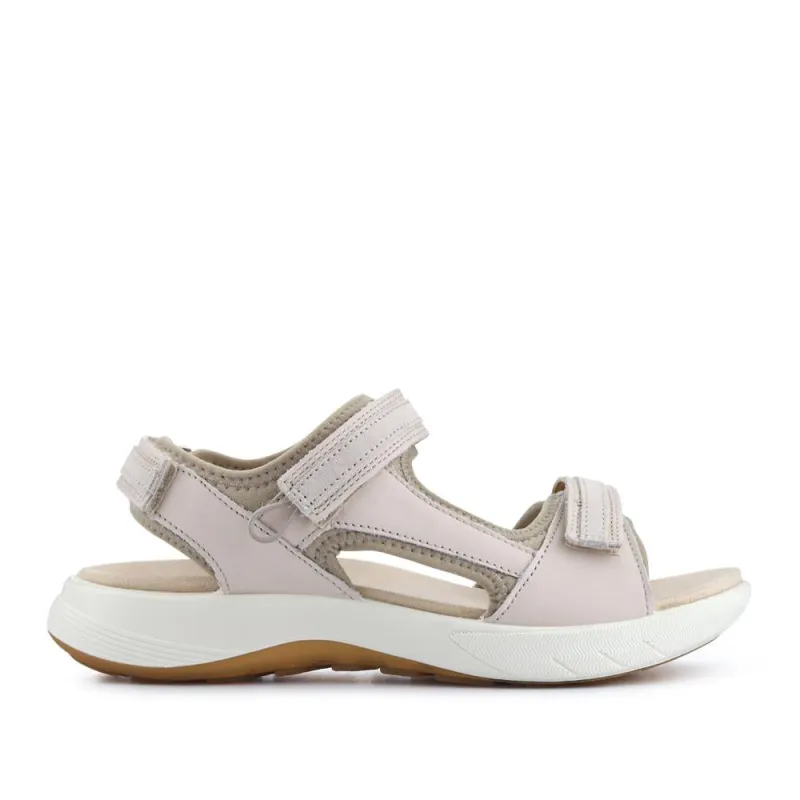 Leather Dual Touch-Fasten Sandals - LEGER41504 / 327 121 - Beige sold by Jones Bootmaker