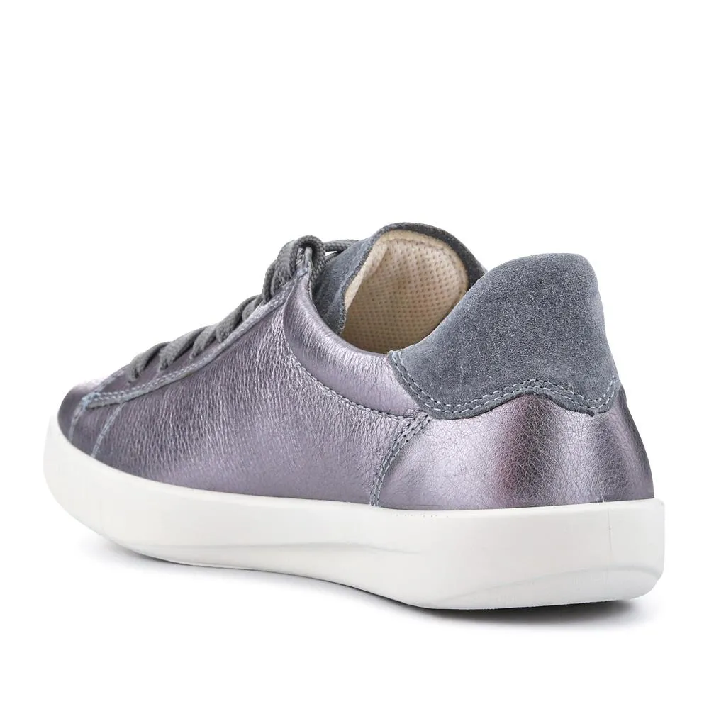 Casual Leather Lace-Up Trainers - LEGER41503 / 327 120 - Metallic sold by Jones Bootmaker product image thumbnail 3