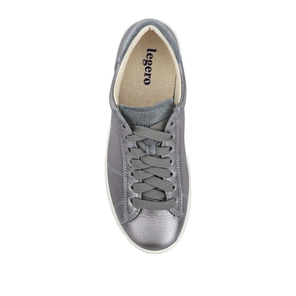 Casual Leather Lace-Up Trainers - LEGER41503 / 327 120 - Metallic sold by Jones Bootmaker product image thumbnail 4