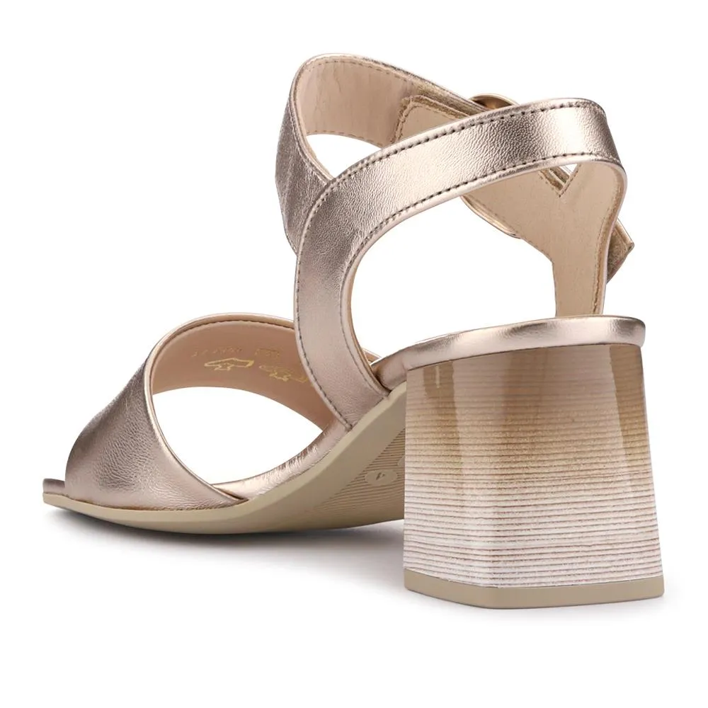 Kruger Smart Leather Block-Heeled Sandals - GAB41516 / 327 010 - Metallic Beige sold by Jones Bootmaker product image thumbnail 3