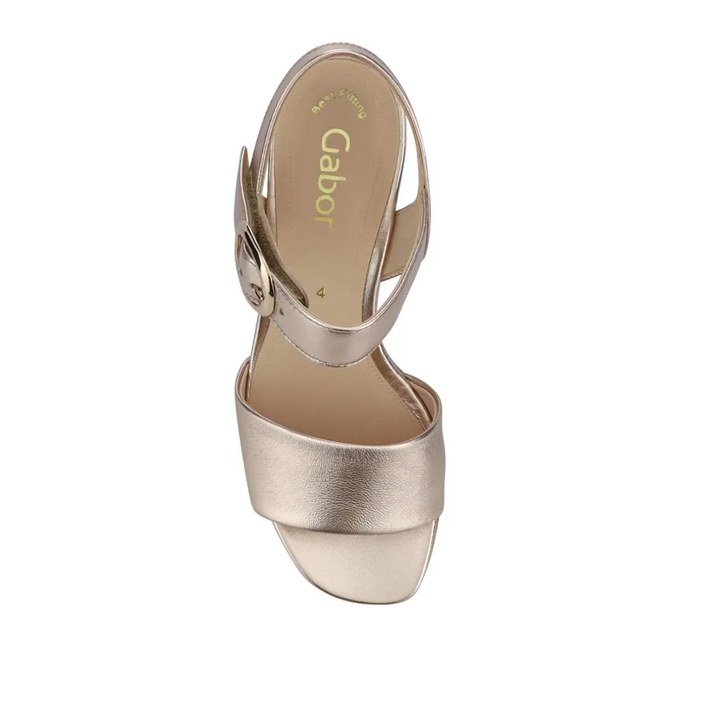 Kruger Smart Leather Block-Heeled Sandals - GAB41516 / 327 010 - Metallic Beige sold by Jones Bootmaker product image thumbnail 4